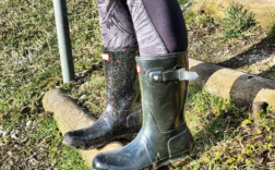 Gummistiefel Mittel Schwarz Glitzer Hunter