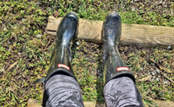 Gummistiefel Mittel Schwarz Glitzer Hunter