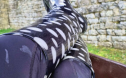 Gummistiefel Absatz Blau Weiß Punkte