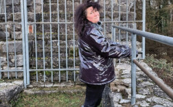 Gummistiefel Absatz Blau Weiß Punkte