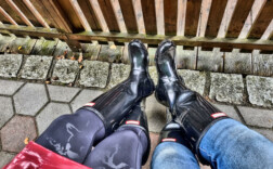 Gummistiefel Schwarz Glossy Hunter