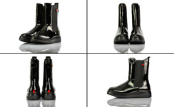 Stiefel Mittel Plateau Schwarz Lack s.Oliver