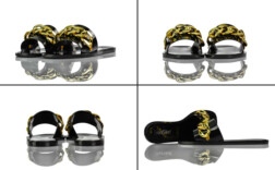 Badeschuhe Schwarz Gold Kette Silvia Sikel