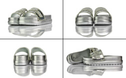 Badeschuhe Plateau Silber Juliet