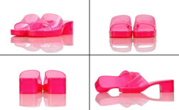 Badeschuhe Absatz Plateau Rosa Pvc