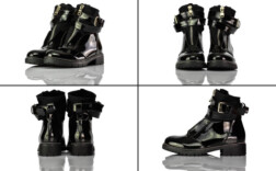 Stiefel Kurz Schwarz Lack BlingBling