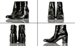 Stiefel Kurz Schwarz Lack Catwalk