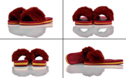 Pantoletten Rot Fluffy Coface