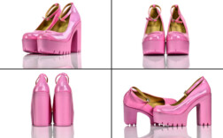 Pumps Plateau Rosa Lack Fesselspange