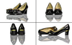 Pumps Schwarz Lack Schleife
