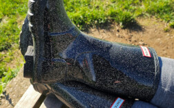 Gummistiefel Mittel Schwarz Glitzer Hunter
