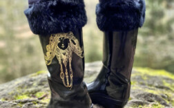 Gummistiefel Keilabsatz Schwarz Wandelei