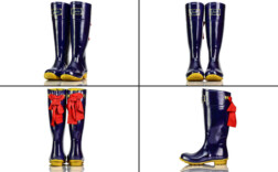 Gummistiefel Blau Glossy Schleife Joules