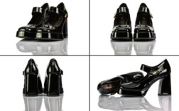 Pumps Plateau Schwarz Lack Buffalo