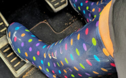 Gummistiefel Blau Bunte Punkte