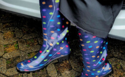 Gummistiefel Blau Bunte Punkte