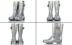 Gummistiefel Mittel Silber Glitzer Dream Pair