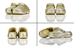 Crocs Plateau Gold Glitzer