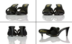 Zoccolis Schwarz Stoff Kiara