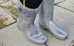 Gummistiefel Mittel Silber Glitzer Dream Pair