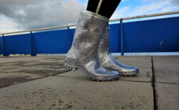 Gummistiefel Mittel Silber Glitzer Dream Pair