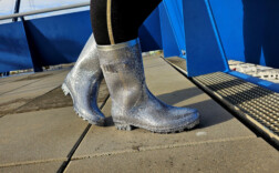 Gummistiefel Mittel Silber Glitzer Dream Pair