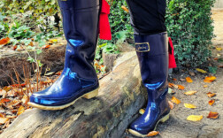Gummistiefel Blau Glossy Schleife Joules