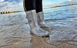 Gummistiefel Mittel Silber Glitzer Dream Pair